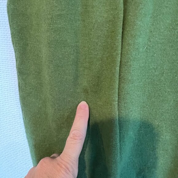 Banana Republic 1/4 Button Mock Neck Pullover Sweater Olive Green Knit Sz Large - Picture 10 of 11